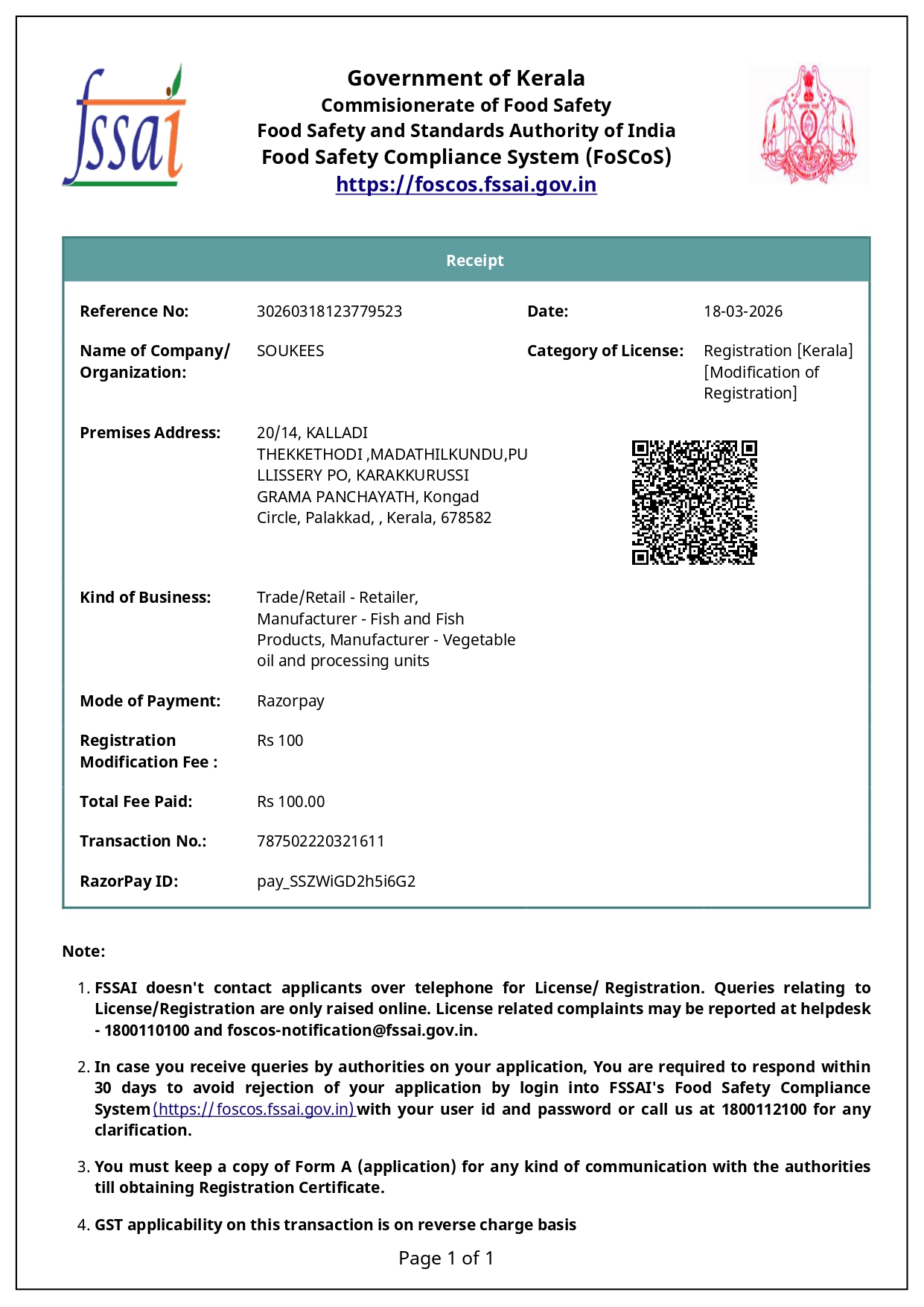 FSSAI License